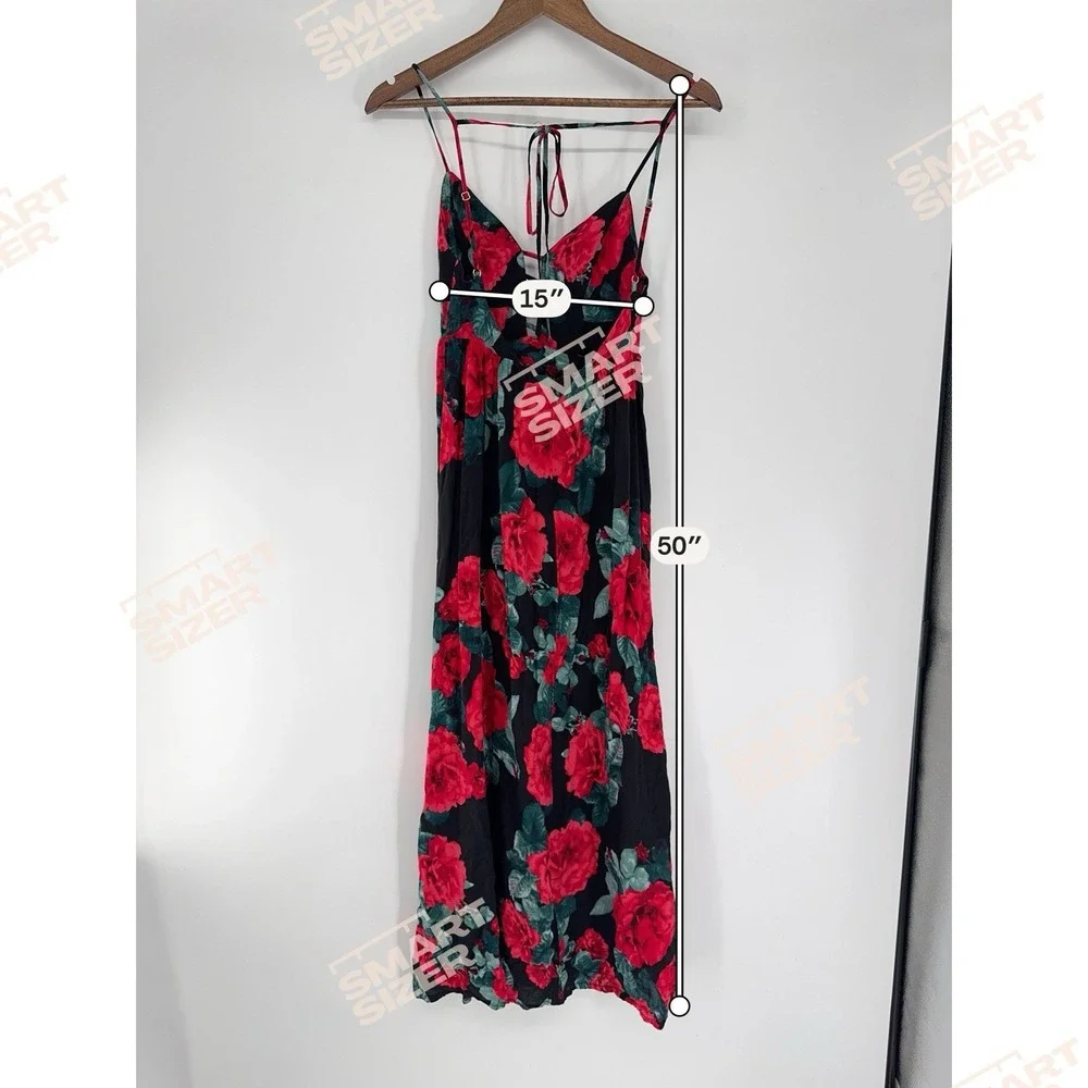 Aakaa small floral backless rose print‎ maxi dress romantic festival beachy